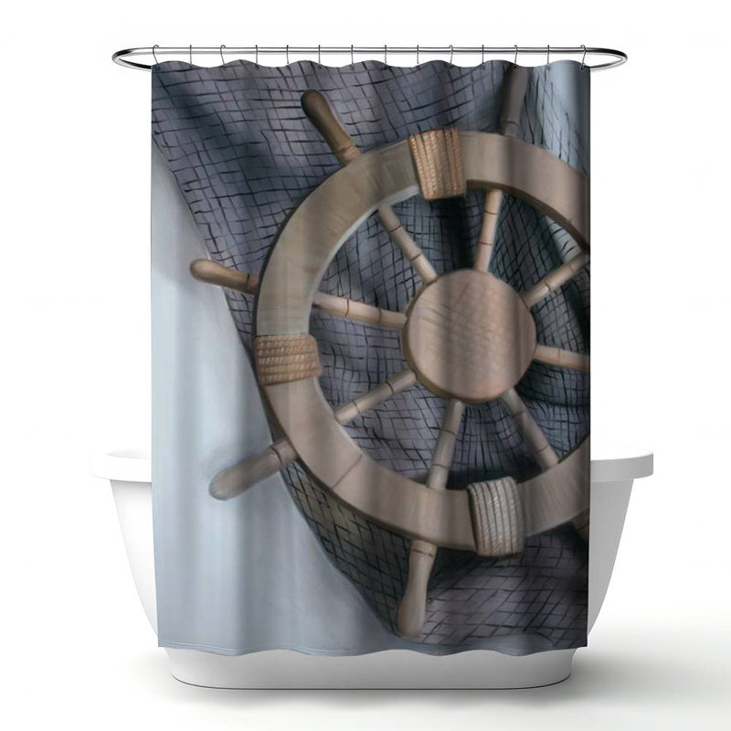 Shower Curtain CO107 – Polyester Shower Curtain, Dye Sublimation Print, 71" W × 74" L