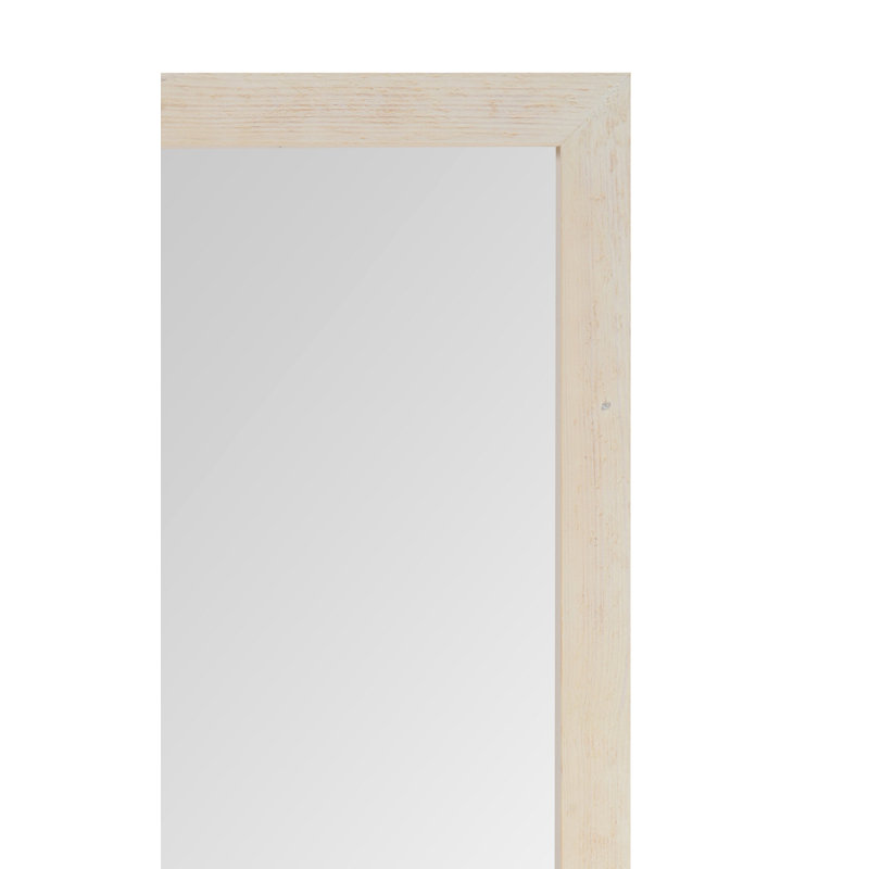 Granger Solid Wood Flat Wall Mirror, Shabby White