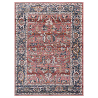 Oriental Machine-Made Red/Blue Area Rug