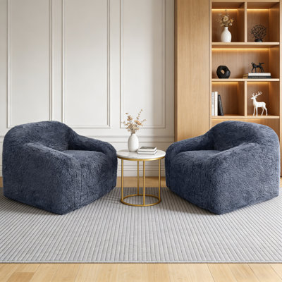 Ensemble de 2 chaises avec accoudoirs en fausse fourrure Boneless