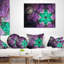 Coussin lombaire floral fractal scintillant