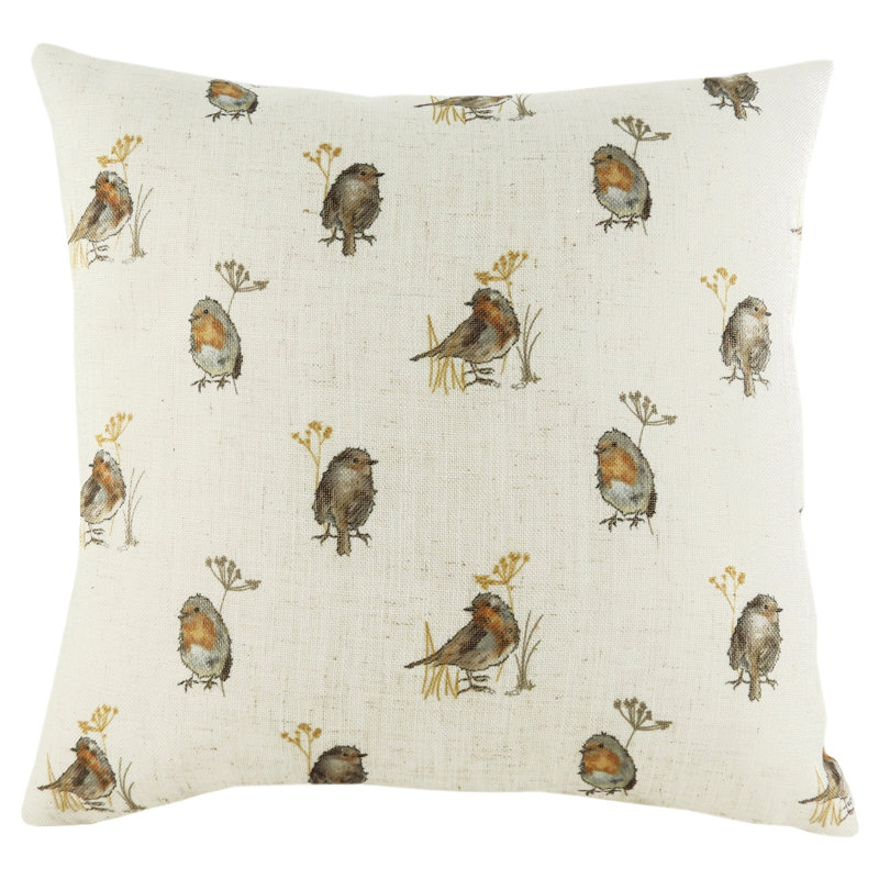 Robin Floral Square Throw Cushion Cover