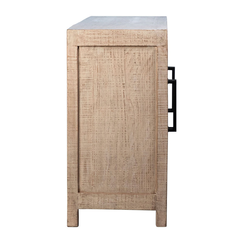 Merwin 84-Inch Reclaimed Pine 4-Door Sideboard, Light Brown