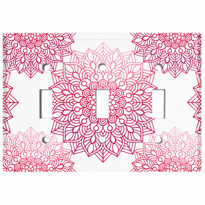 Patterned 3 - Gang Toggle Light Switch Standard Wall Plate