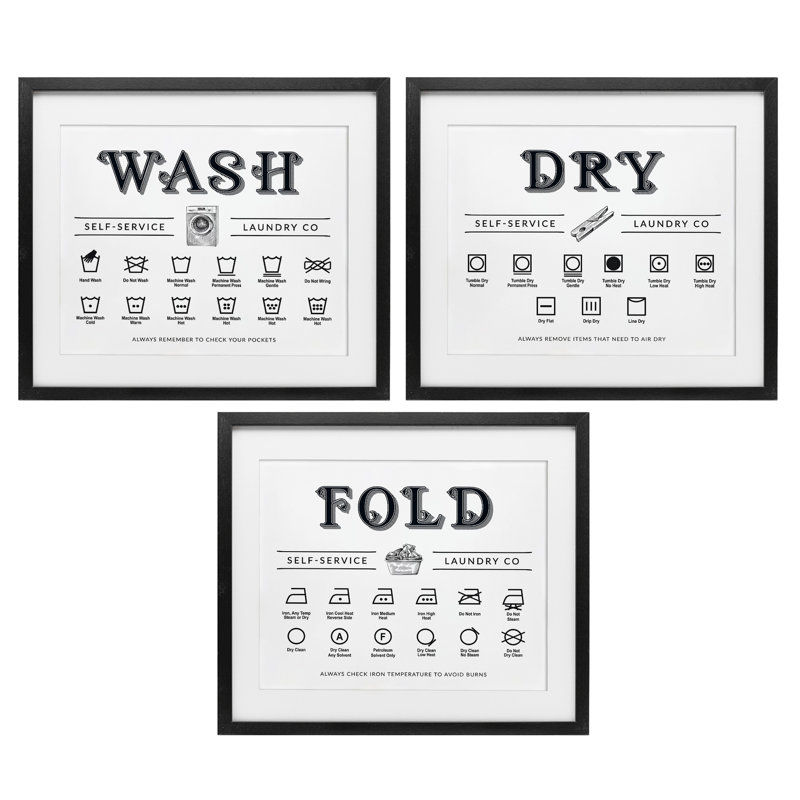 «Wash Dry Fold», Cadre noir minuit, H 13 po x l 48 po