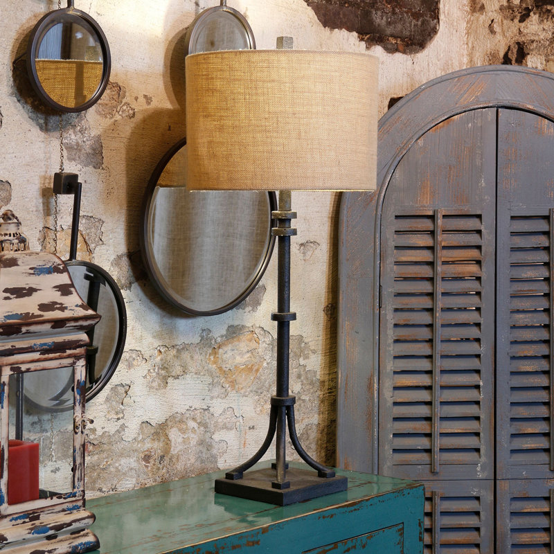 36" Table Lamp, Bronze, Beige