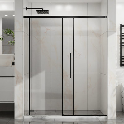 60" W X 72" H Semi - Sliding Shower Door, 6Mm Tempered Glass With Easy Clean Coating, Stainless Steel Hardware, Waterproof Splash Proof Technology Modern Bathroom Design, Technology, Smooth And Quiet