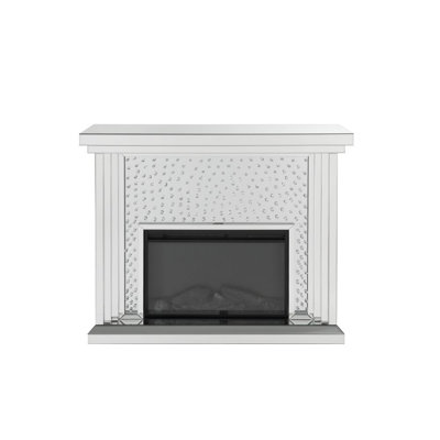 Longo Electric Fireplace in Mirrored