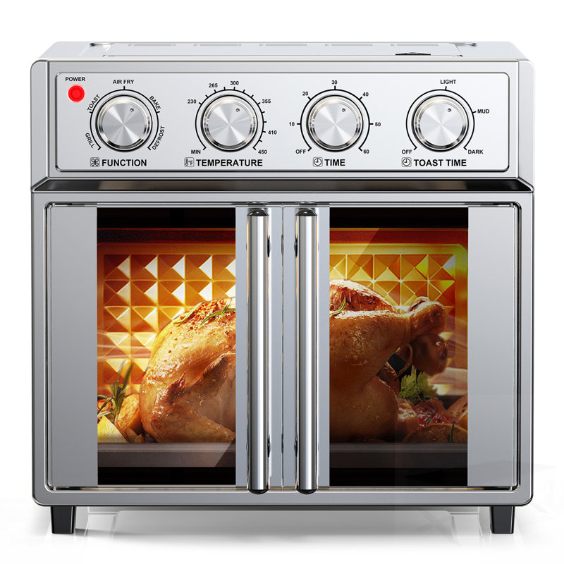 26QT Extra-Large French Double-Door Air Fryer Convection Toaster Oven, 1700W, 7 Preset Menus, 7-In-1 Multi-Function For Bake, Roast, Grilling, Toast, Dehydrate & Defrost