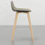 2 tabourets - Rembourrage en mousse, cadre en placage de bois naturel, barre de tissu en lin confortable de 2 au look moderne