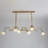 Large Wrought Iron Island Lighting With Flower Glass Shade