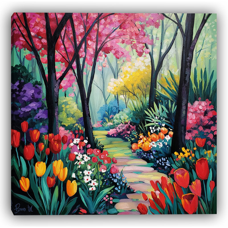 Spring Garden Promenade Canvas Art
