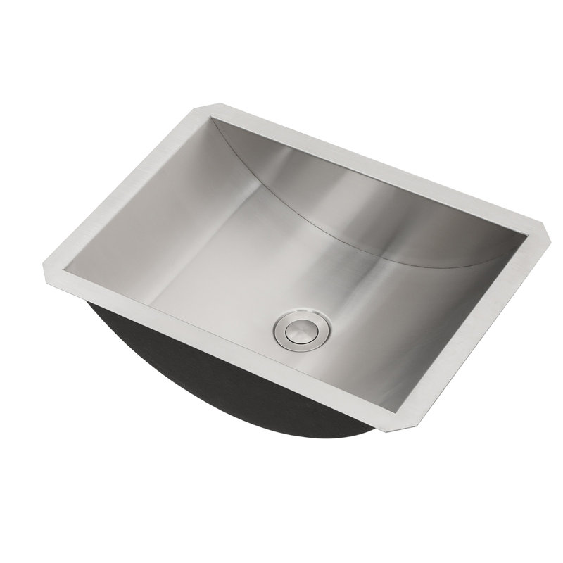 18"x13" Brushed Nickel Stainless Steel undermount Bathroom Sink with Pop Up Drain