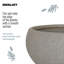 Light Concrete Bowl Planter, Frostproof Outdoor Plant Pot, Bonsai Pot, Garden Planter with Drainage Holes, Shallow Planter-28449839-28449838