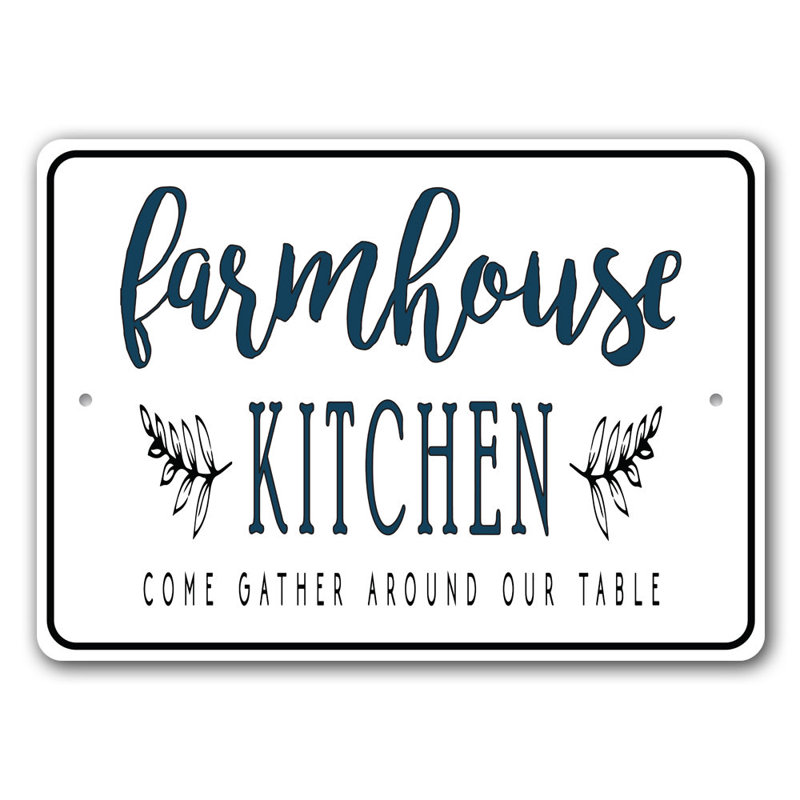 Enseigne en aluminium Farmhouse, H 10 po x l 14 po x P 0,04 po