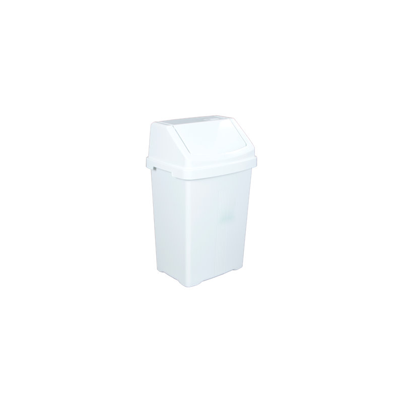 Wham 8L Swing Top Rubbish Bin, White