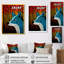 Minimal renard chassant dans la forêt - art mural animal renard-794235758-794235747