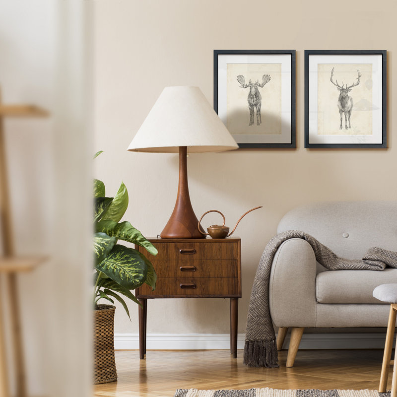 «Moose Study», ensemble de 2 reproductions d'art sur papier encadrées