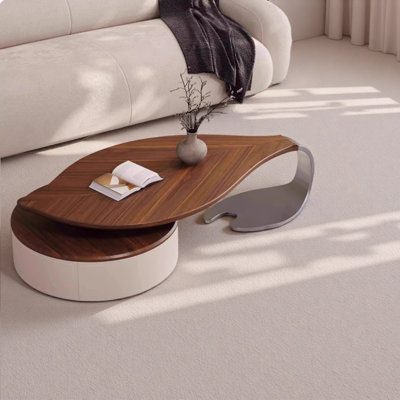 Table basse compacte moderne en forme de feuille