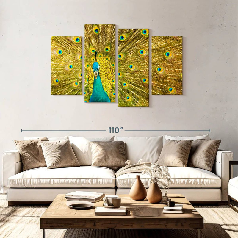 Brampt Glorious Peacock Feather, 48" H x 75" W