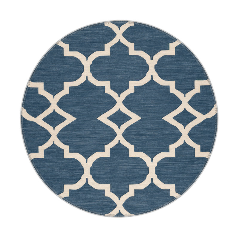 Tapis gris intérieur et extérieur Trellis, Rond 5 pi