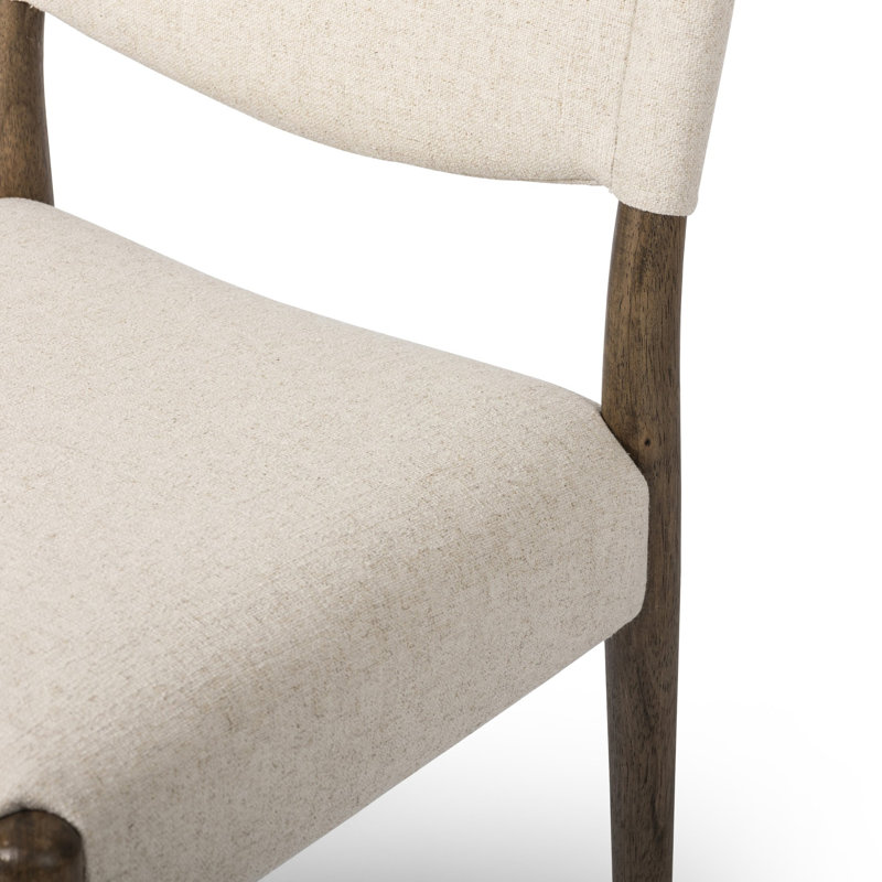 Jayla Upholstered Dining Chair, Antique Walnut, Antwerp Natural