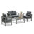 50" All-Weather Aluminum Patio Loveseat sofa with Thick Cushions