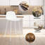 Ensemble de table de salle à manger moderne pour 2, 3 pièces avec tabourets de bar en PP blanc pour la maison, appartement, plateau en bois blanc, base argentée-118608772-118608773-118608774