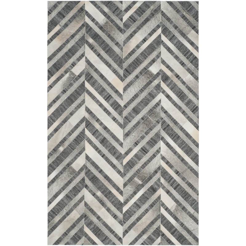 Tapis en cuir et viscose tissés à la main Sevastopol, Rectangle 3 pi x 5 pi