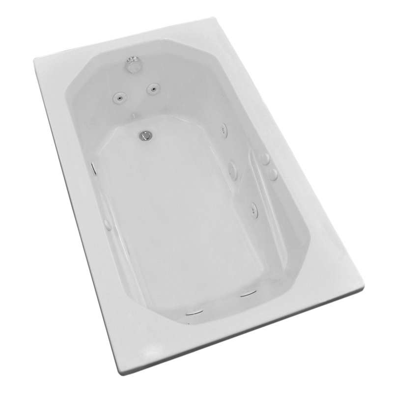 Montserrat 60'' x 36'' Drop-In Whirlpool Bathtub, Left