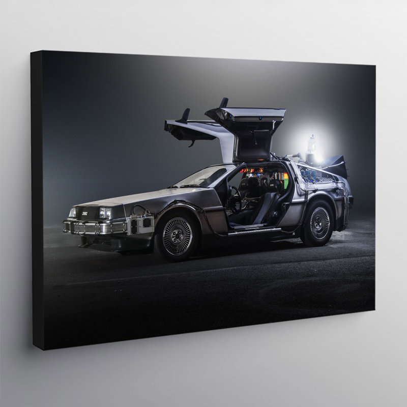 Back To The Future DeLorean - Wrapped Canvas Print, 20.5cm H x 30.5cm W x 3.8cm D