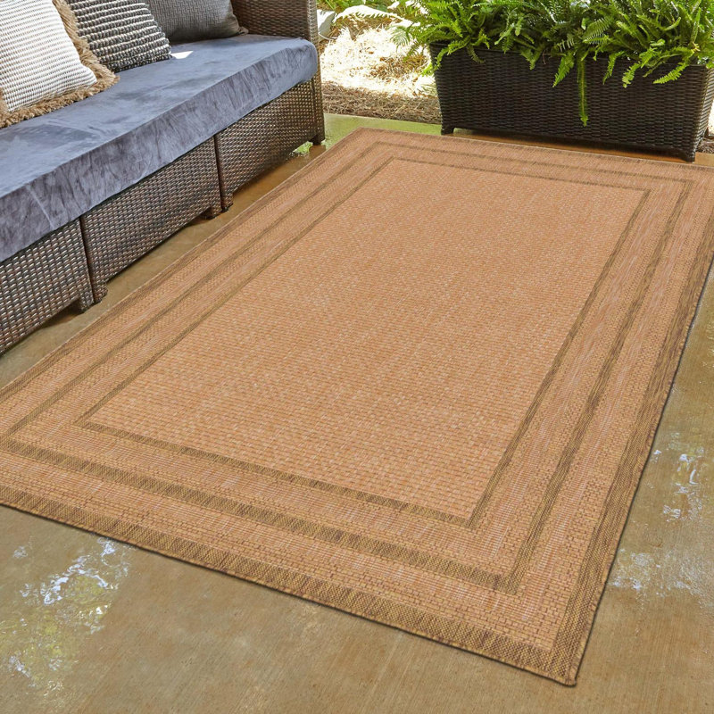 Tapis intérieur / extérieur brun clair Naples, Rectangle 2 pi 2 po x 3 pi