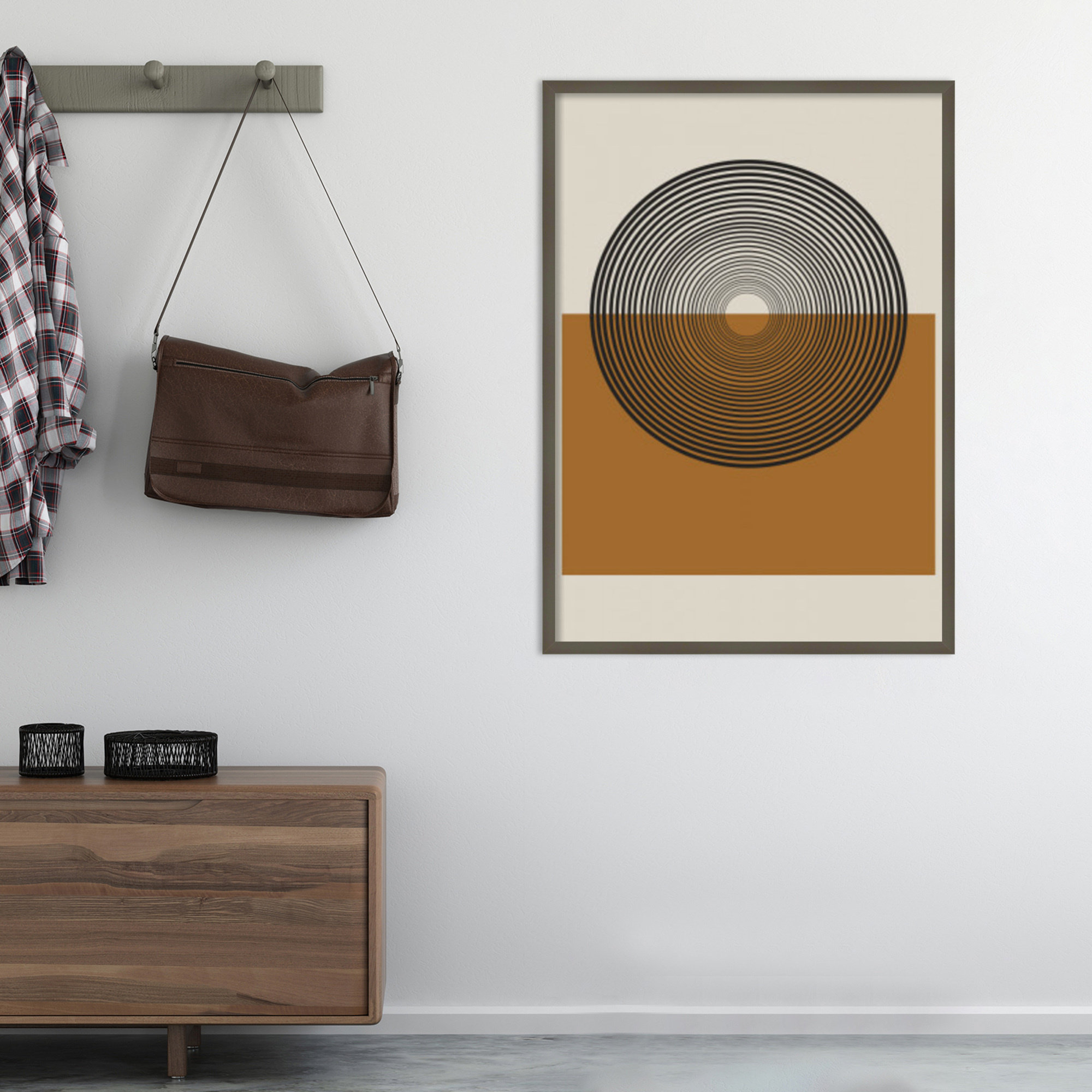 Retro Landscape by The Miuus Studio, Gray, 41" H x 30" W x 1" D