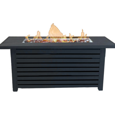 Propane/Natural Gas Outdoor Fireplace - 22" Depth, Accommodates Two 10-Pound Fire Stones Stainless Steel Pit With Lid 25" Height, 54" Width, Heat
