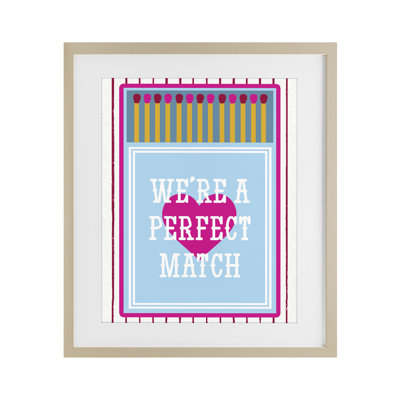 We're A Perfect Match Framed Print Under Glass, design by Lil' Rue