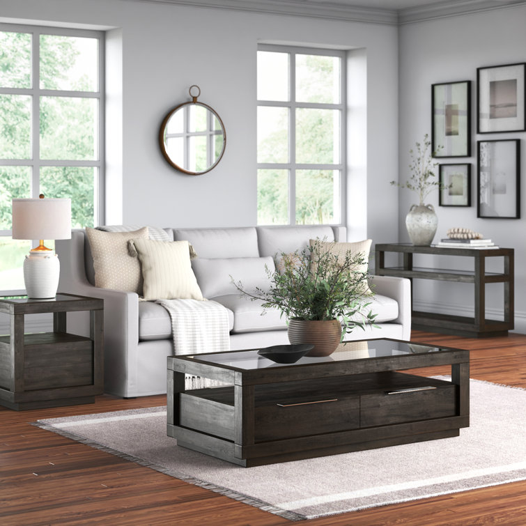 Eloise 3 - Piece Glass Top Living Room Table Set