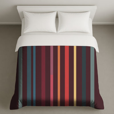 Housses de couette colorées à rayures verticales