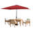 6 Piece Set Okemo Table w/4 Chairs 10"" Rectangular Umbrella (Red)-90674569-122721492