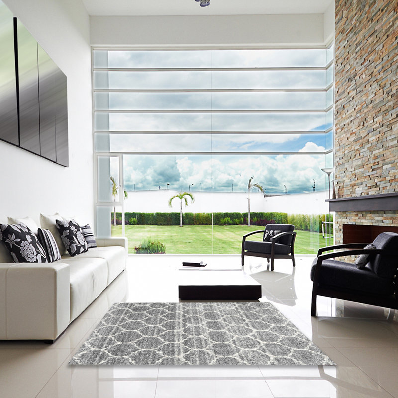 Tapis contemporain gris clair, Carré 8 pi x 8 pi