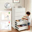 Commode 6 tiroirs pour chambre à coucher, commode haute pour chambre à coucher, commode moderne avec poignées dissimulées, armoire de rangement verticale en bois pour chambre à coucher, salon, entrée, blanc