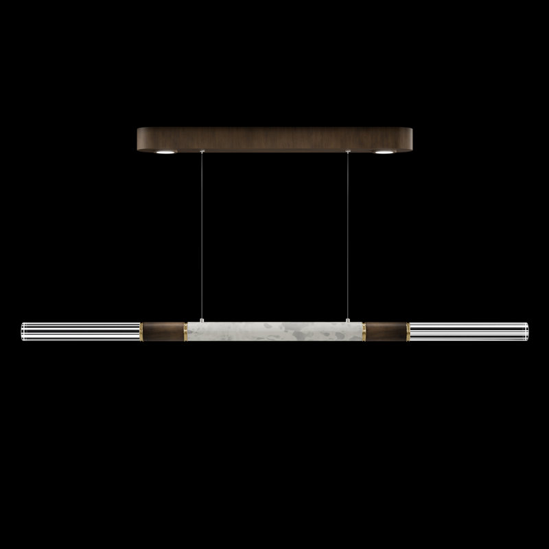 Antonia 62"W Linear Pendant, Bronze/Brass/Smoke