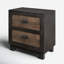 Table de chevet 2 tiroirs en noyer Jobe