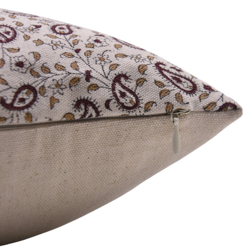Housse de coussin en coton imprimé à la main Fabividine Kerijaal, H 14 po x l 14 po