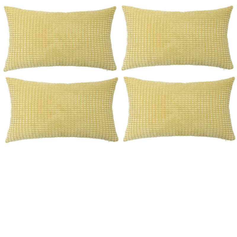 Coussin Houndstooth, Jaune