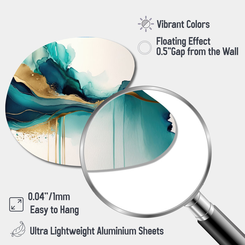 Belper - Décoration murale abstraite liquide en forme de goutte d'encre liquide, H 27 po x l 27 po