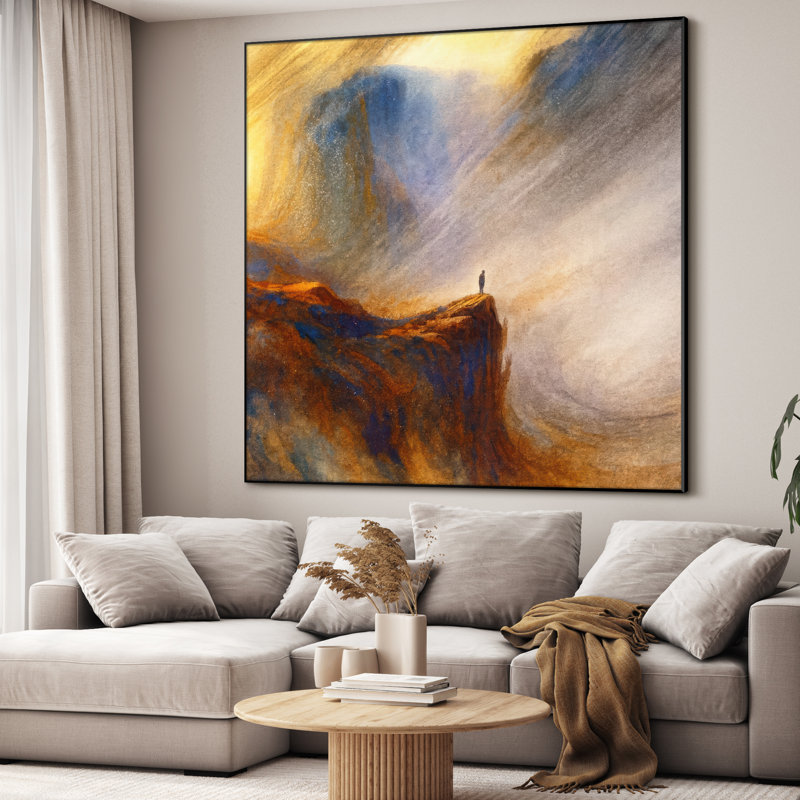Extra Large Wall Art Fabric Print - Modern Abstract for Contemporary Home Artwork Decor for Living Room or Bedroom - "Frame Assembly Required (Unfinished Frame)"