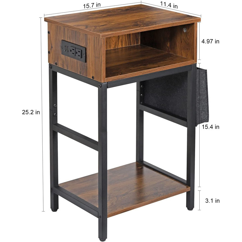 Table de chevet Norberg, Noyer rustique