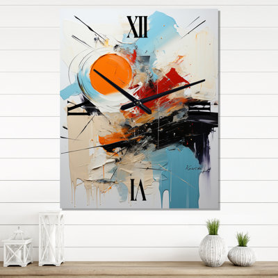 Delan - Horloge murale moderne à peinture abstraite