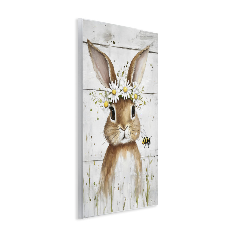 Plaque murale The Bunny & The Bee, design par Tina LeCour, H 19 po x l 13 po