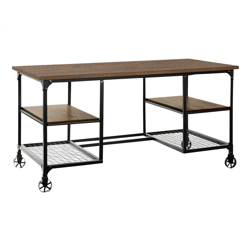 Bureau d'écriture 1 pi avec 4 roulettes en métal Modern